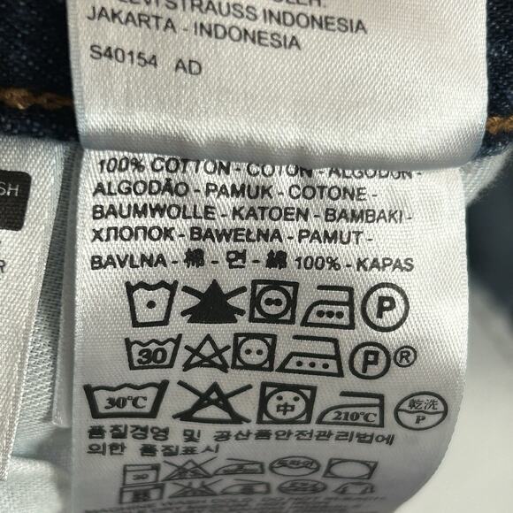 Levi's 501 Button Fly Jeans Men's 36x34 Straight Leg Dark Wash *Inseam 33 - Picture 4 of 6